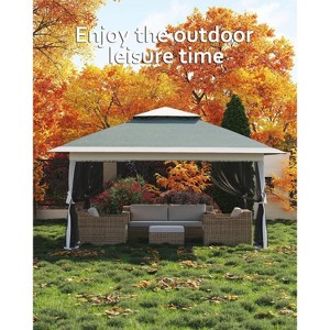 12x12 Ft Pop Up Canopy Tent with Mosquito Netting, Instant Portable Shelter w/ Carrying Bag, Heavy Duty Foldable Gazebo for Outdoor Backyard Parties - 1 of 4