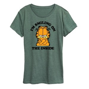 Women's - Garfield - Smiling On The Inside Short Sleeve Graphic T-Shirt - 1 of 4