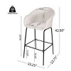 Set of 4 Outdoor Metal Armrests Barstools,Bar Chairs with Footrest and Iron Frame,PE Rattan Barstools for Patio or Garden-Cuddlewood - 4 of 4
