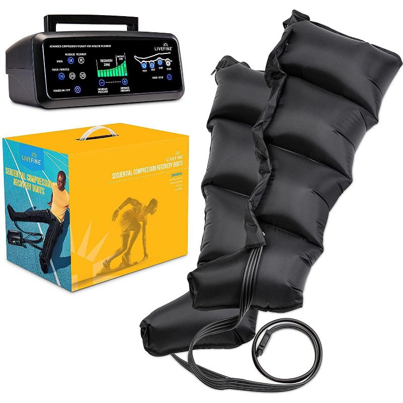 LiveFine XL Foot Massager Machine W/Control Unit Pump for Pain Relief, 1 of 8