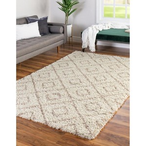 Unique Loom Trellis Shag Ruth Trellis Indoor Woven Area Rug - 1 of 4