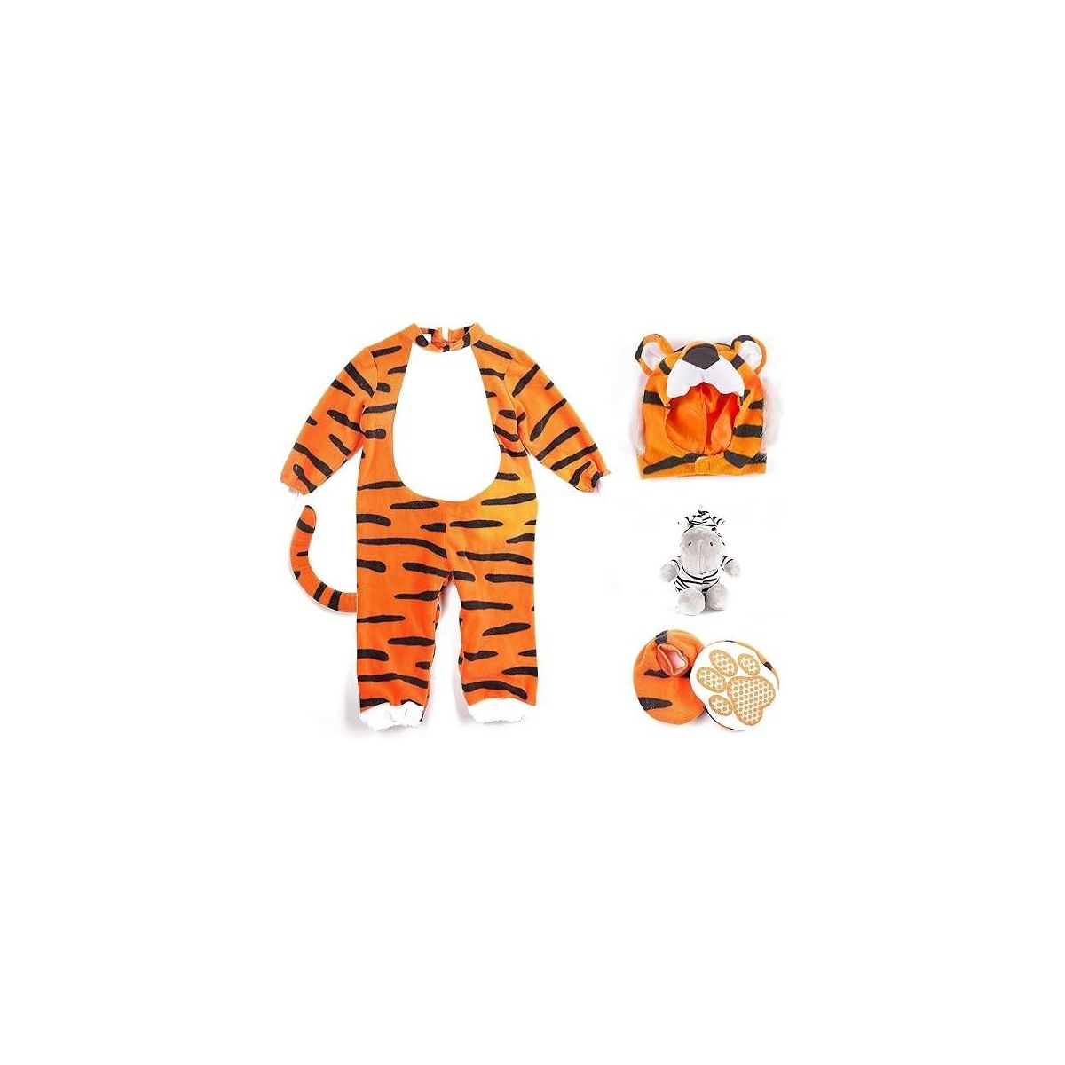 Joyfy Baby Halloween Costume Tiger Jumpsuit with Tail, Toddler One Piece Animal Suit with Hat for Halloween Dress Up Party - thumbnail 10