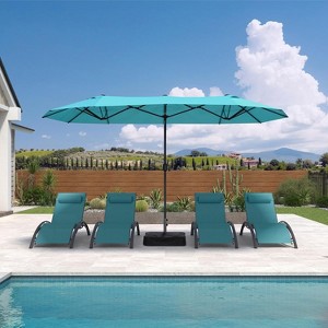 PURPLE LEAF 13ft Patio Market Umbrella and Base Double-Sided Rectangle Outdoor Table Sun Umbrellas with Crank - 1 of 1