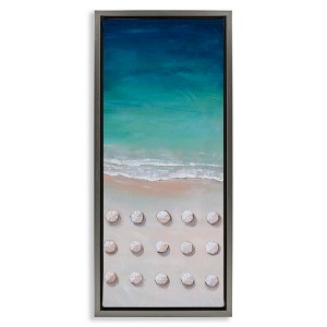 Stupell Industries Aerial Umbrellas on Beach Coast, 15" x 31" - 1 of 4