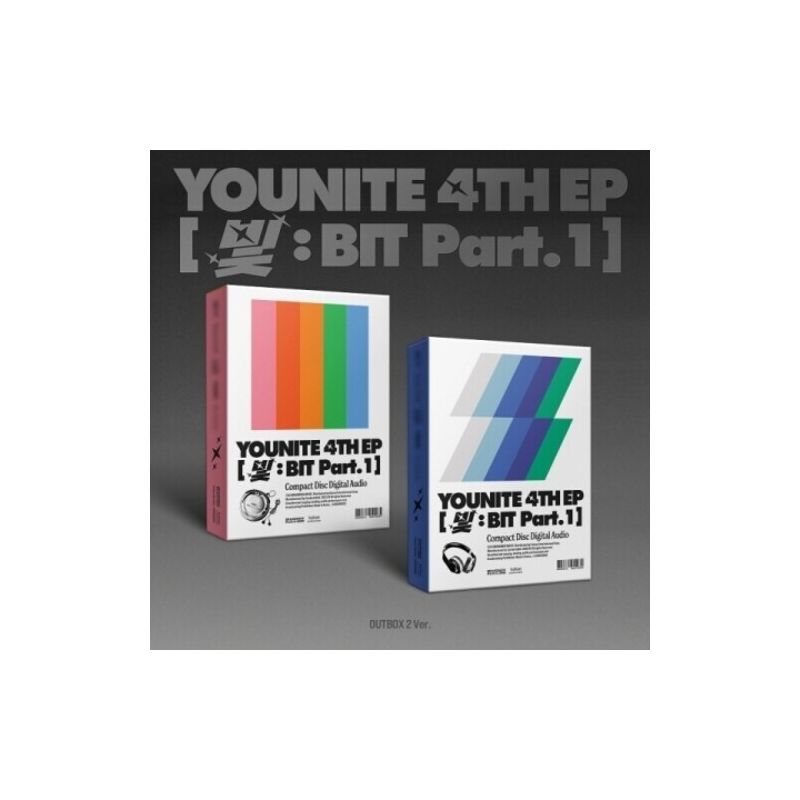 Younite - 4th Ep (Light : Bit Part.1) - Outbox, Photo Book, CD-R, CD-R Envelope, Lyric Post Card, Photo Card, Sticker, M/V Sketch Photo Card, 1 of 2