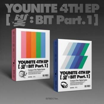 Younite - 4th Ep (Light : Bit Part.1) - Outbox, Photo Book, CD-R, CD-R Envelope, Lyric Post Card, Photo Card, Sticker, M/V Sketch Photo Card