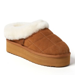 Fireside by Dearfoams Women's Bendigo Genuine Shearling Quilted Platform Clog Slipper - 1 of 4