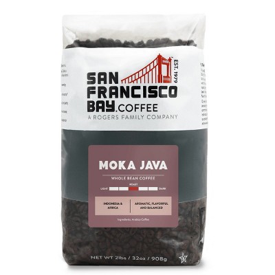 San Francisco Bay Coffee, Moka Java, 2lb (32oz) Whole Bean Coffee