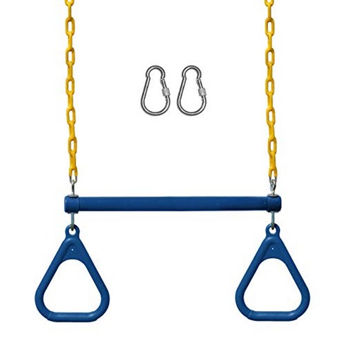 Jungle Gym Kingdom Swing Trapeze Bar Set With Rings Outdoor Swingset For  Kids Playground & Treehouse With Accessories & Locking Hardware 18 Inch -  Blue : Target