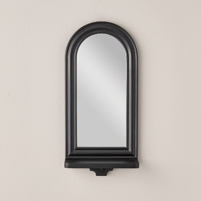 17" Wood Framed Wall Mirror with Shelf Black - Hearth & Hand™ with Magnolia