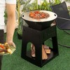 Costway 24" Heavy Duty Fire Pit with firewood rack Fire Poker Gloves Grilling Rack Outdoor - 4 of 4