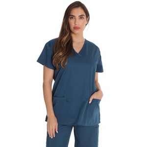 Just Love Solid Stretch Scrub Top for Women Mock Wrap Nursing Shirt - 1 of 3