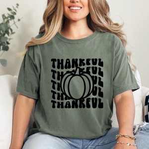 Simply Sage Market Stacked Thankful Pumpkin Garment Dyed Tee - 1 of 4