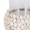 Coastal Pillar Candle Holder - Handcrafted Shell & Glass Design for Home & Office - Perfect for Living Room, Bedroom, & Table Centerpiece - 10" White - 4 of 4