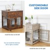 Dog Crate Furniture with Cushion, Wooden Dog Kennel Indoor with Double Doors & 2 Drawers, Dog House Side End Table for Small Medium Dogs, L-Gray - 4 of 4