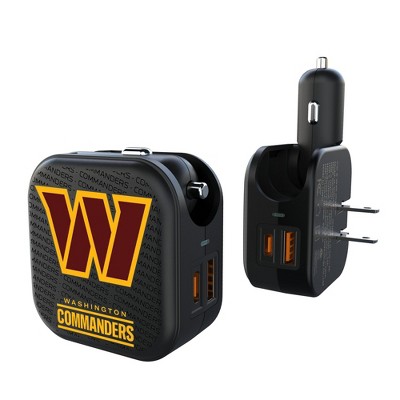 NFL NFC Teams Text Backdrop 18-Watt 2 in 1 USB A/C Charger