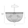 LNC Chodober 3-Light 14.2" Coastal Bowl Beaded Flush Mounts Light, Gold and White with Jute Rope - 3 of 4