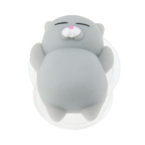 Unique Bargains Squeeze Cat Phone Grip Transparent Gray 1 Pc - 1 of 4