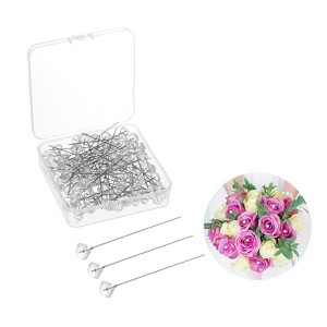 Unique Bargains Stainless Steel Clear Diamond Wedding Corsage Boutonnieres Pins - 1 of 4