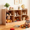 TackView Wooden Storage Shelf Bookcase, Kids 5-Compartment Toy & Book Organizer with Adjustable Dividers, for Playrooms, Nurseries & Classrooms - 2 of 4
