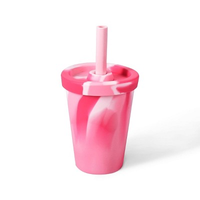 10.14 fl oz Silicone Cup with Straw Pink - Bullseye's Playground™