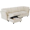 97" Sectional Couch for Living Room, Modern l-Shaped Modular Sectional Sofa, Cloud Couch with Storage Ottoman, 3 Seater Velvet Deep Seat Sofas - 3 of 4