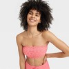 Women's Eyelet Lace Lightly Lined Bandeau Bralette - Auden™ - 3 of 4