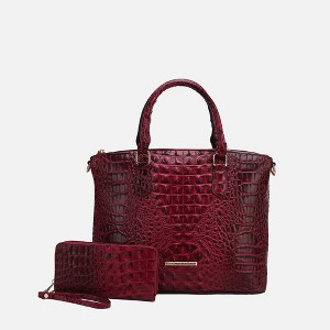 MKF Collection Liora Women's Croc Embossed Tote & Wallet Set Functional by Mia K - 1 of 4