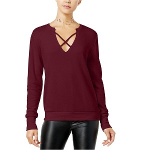 Almost Famous Womens Strappy Front Sweatshirt - 1 of 1