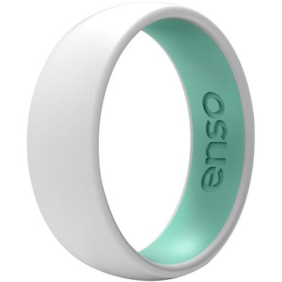 Enso Rings Dualtone Series Silicone Ring - White/Turquoise - 12 : Target