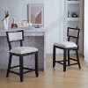 26.5" Bar Stool, Upholstered Bar Height Bar Stool with Comfort Back, Solid Rubberwood Frame - 3 of 4