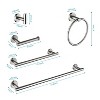 9 Piece Stainless Steel Bathroom Towel Rack Set Wall Mount - 2 of 4