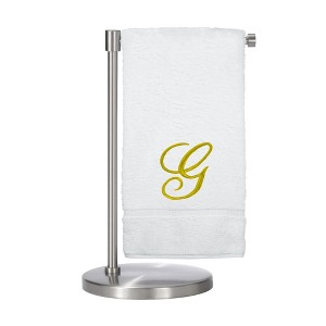BC BARE COTTON Monogrammed Bath Towel, Personalized Gift, 27 x 54 inches - Set of 1 - White - Gold Script - 1 of 1