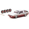 Mitsubishi Starion RHD Silver Met & Dark Red w/Red Interior w/Extra Wheels "Road64" 1/64 Diecast Model Car by Tarmac Works - 2 of 3