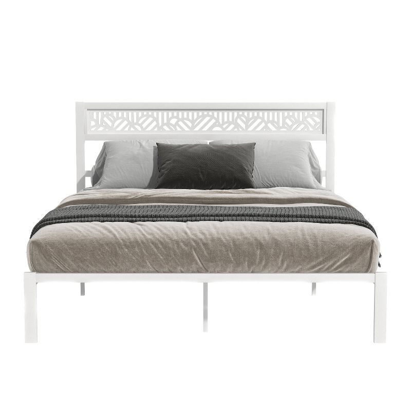 Galano Candence Arch Metal Frame Queen Platform Bed in Black, White, 3 of 18