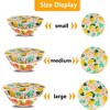 "Acekool 3-Piece Stretch Bowl Covers - Reusable Cotton Food Covers in 3 Sizes (8", 9", 10") with Elastic Edge, Lemon Pattern" - 3 of 4