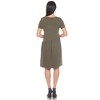Women's Asymmetrical Waist and Short Sleeve Swing Dress - White Mark - 3 of 4