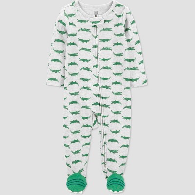 Image of Baby Boys' Alligator Footed Pajama - Just One You® made by carter's Heather Gray
