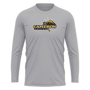 Cameron University Adult Sport Long Sleeve Shirt Primary Logo, Athletic Heather - 1 of 4
