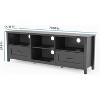 Acekool TV Stand with Drawers and Open Shelf, Large Storage Entertainment Console for TVs up to 70 Inches, Black - 3 of 4