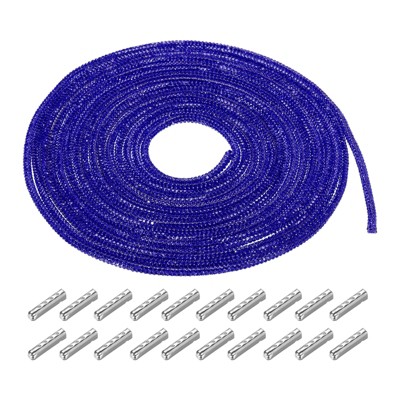 Unique Bargains Bling Rhinestone Tube Rope with Aglets for Sneakers Sweaters 0.2" x 16.4 ft Navy Blue