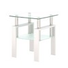 Syemin Glass End Tables, Double Tier Large Side Table with Tempered Glass Top for Living Room Decoration, Clear, 17.72"*17.72"*20.5" - 2 of 4