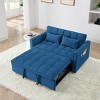 54.33" Modern Convertible Sleeper Sofa Bed with Adjustable Back, Compact Pull-Out Velvet Loveseat for Small Apartments or Offices–The Pop Home - 3 of 4
