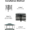 Jojoka 13x13FT Gazebo with Mosquito Net & Double Roof,Adjustable Height Canopy Tent with Waterproof and Ultraviolet Double Roof - 3 of 4