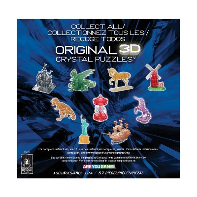 Golden Translucent Dragon 3D Crystal Puzzle with Red Marble