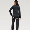 Anna-Kaci Lounge Women's Long Sleeve Pajama Set with Lace Trim and Heart Detail - 4 of 4
