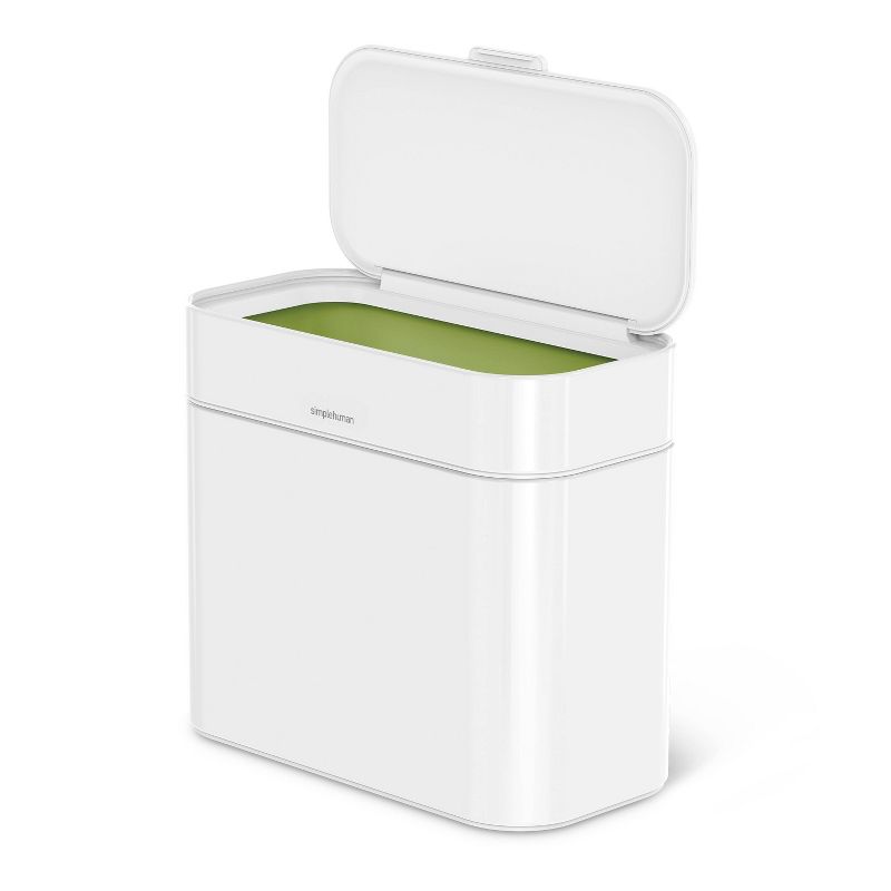 simplehuman 4L Compost Caddy Bin with Magnetic Docking White Steel, 3 of 7