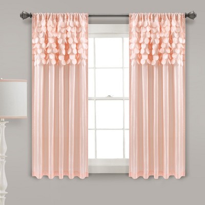 Home Boutique Circle Dream Window Curtain Panels Blush 54x63 Set : Target