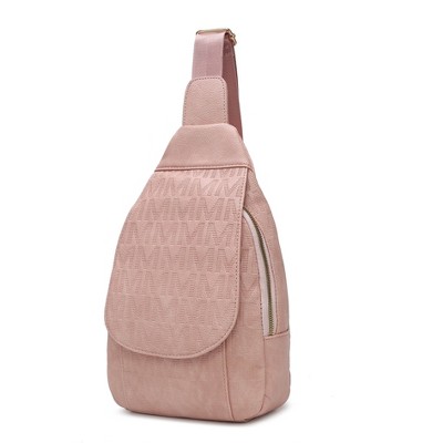 MKF Collection Cleisy M logo Embossed Vegan Leather Women’s Sling Bag by Mia K