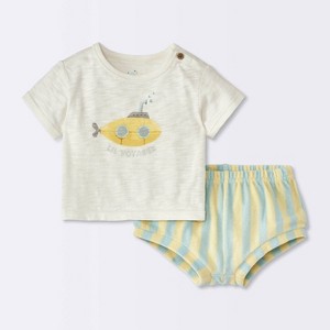 Baby Boys' Submarine T-Shirt & Bloomer Set - Cloud Island™ Yellow - 1 of 4